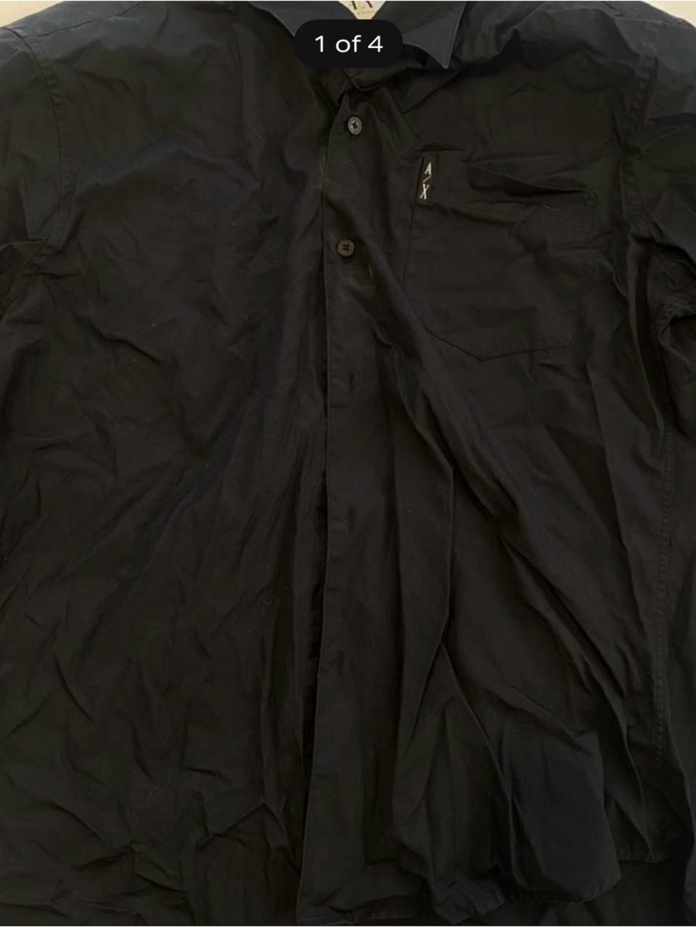 A|X Armani Exchange Black Lightweight Button-Up Shirt Jacket